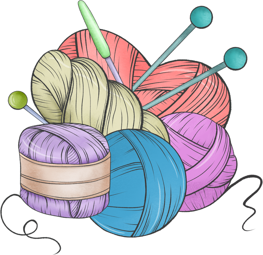 Knitting Kit Illustration